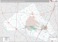 Killeen-Temple Metro Area Digital Map Premium Style
